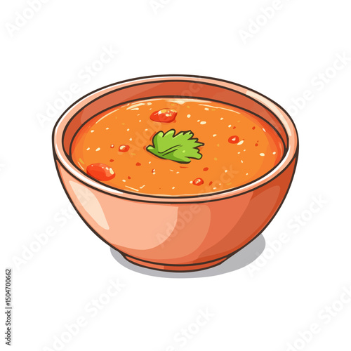 Chutney, flat 2D isometric cartoon vector image isolated on white background.
