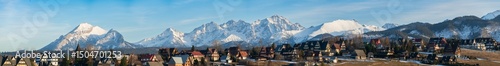 Obraz na płótnie Tatra mountains seen from Murzasichle village in Poland w salonie