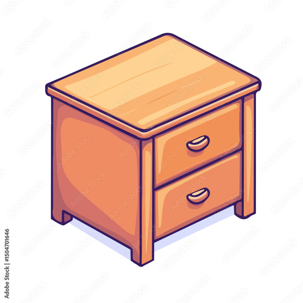 Dresser, cartoon vector illustration, flat 2D isometric style, white background. Dresser, cartoon vector illustration, flat 2D isometric style, white background.