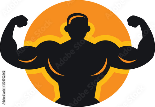 Muscular Man Strong Bodybuilder Fitness Icon