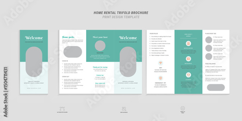 Home rental welcome guide Trifold Brochure Layout