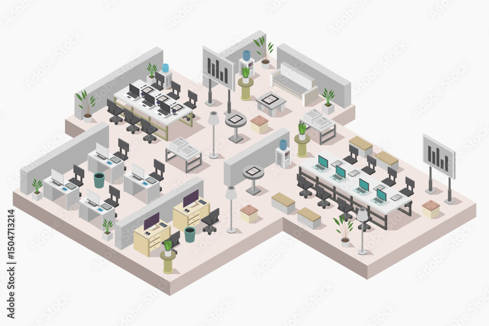 Isometric conference room Isometric conference room