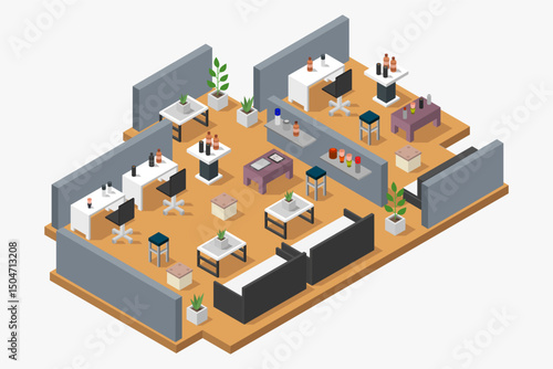 Barber shop isometric