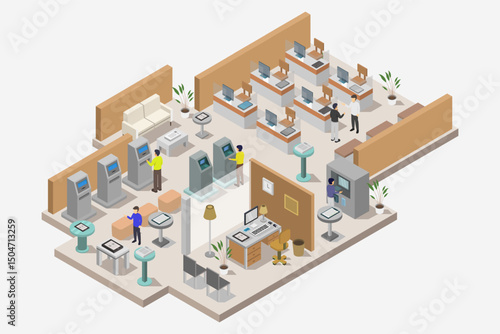 Isometric Bank Room