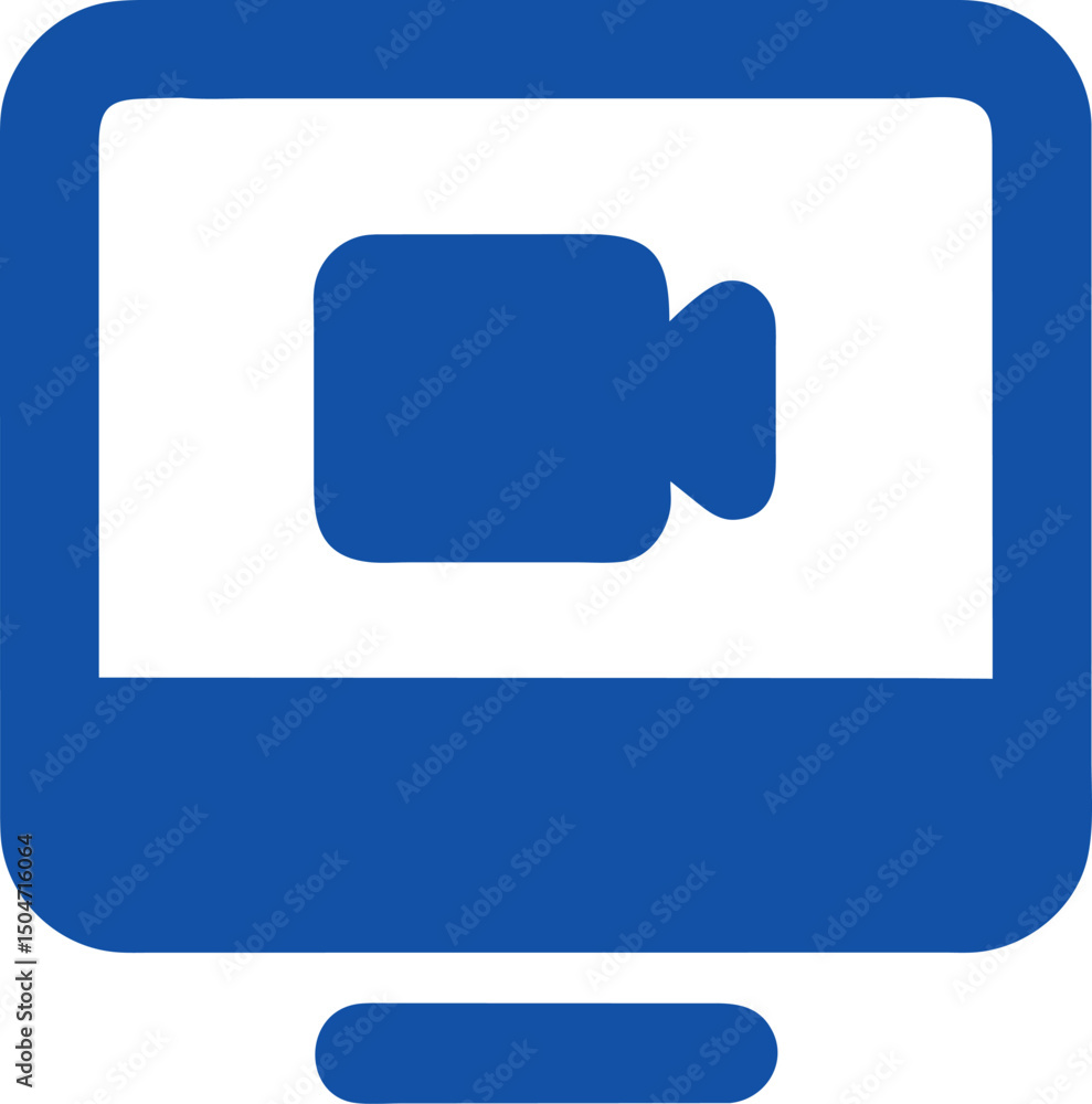 Video Conference Icon Blue Screen Computer Video Conference Icon Blue Screen Computer