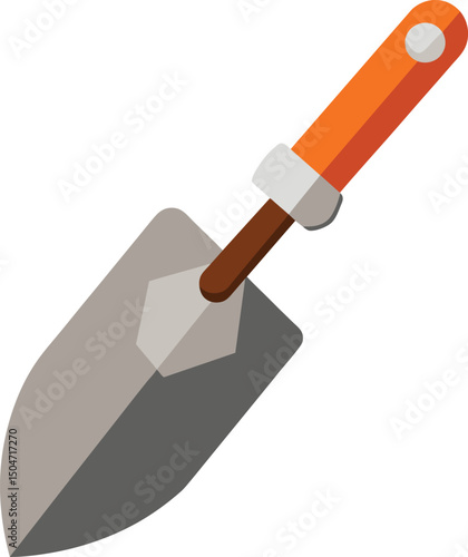 Gardening Trowel Tool Orange Handle Icon