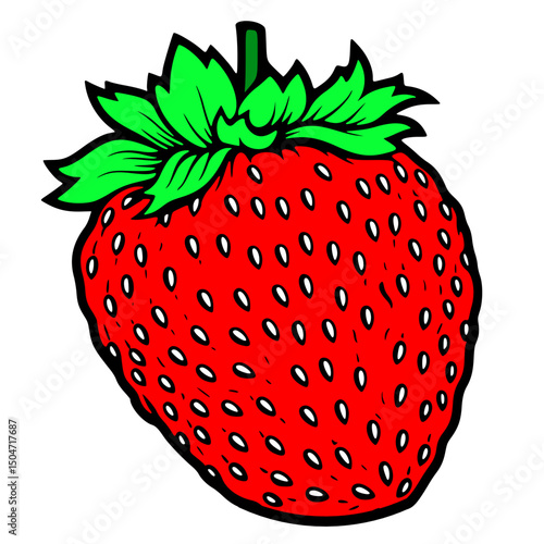 icon, fresh strawberry fruit vector, high quality