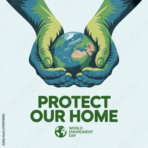 World Environment Day Billboard isolated on white  background. Vector illustration.