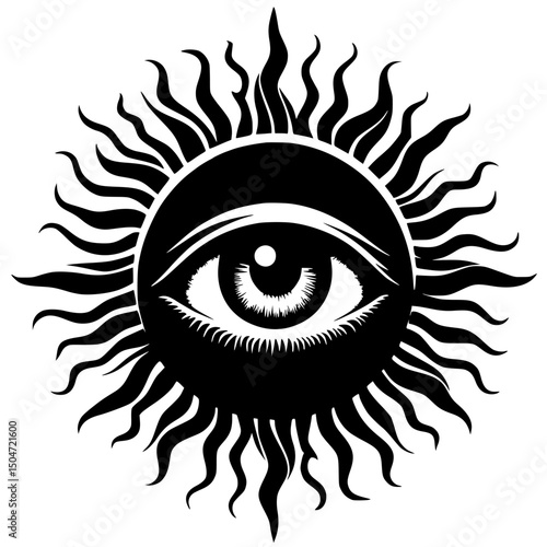 One-eyed sun silhouette