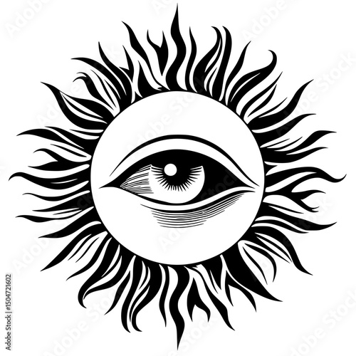 One-eyed sun silhouette