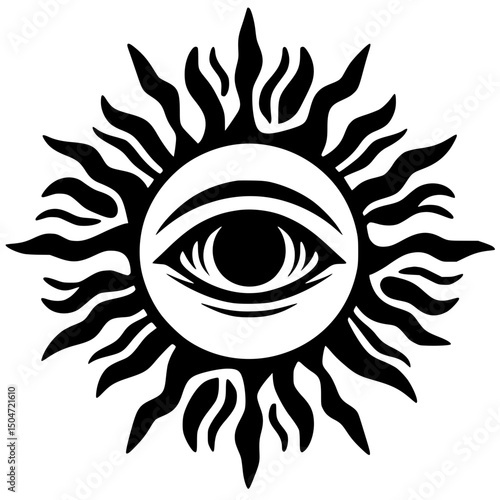One-eyed sun silhouette