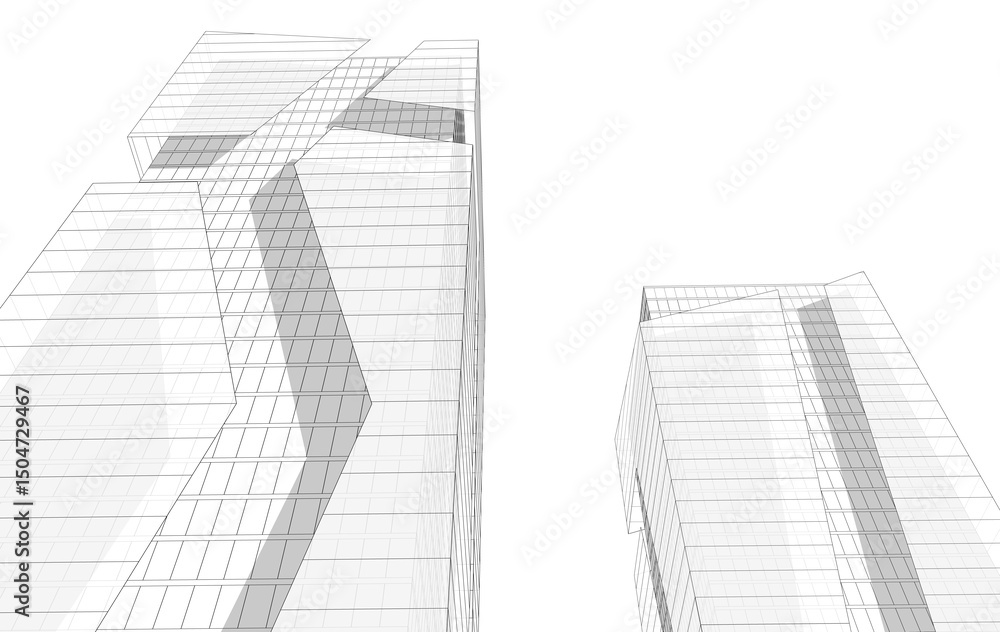 Fototapeta premium modern architecture sketch