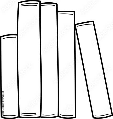 Stack of Books Outline Drawing