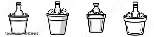 Ice bucket icons showing variations of cold drink storage for events and gatherings