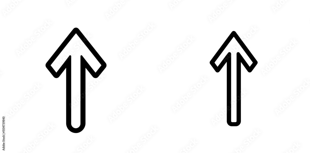 Minimalist line art icon featuring two arrows pointing upward, perfect for design or directional signage Minimalist line art icon featuring two arrows pointing upward, perfect for design or directional signage
