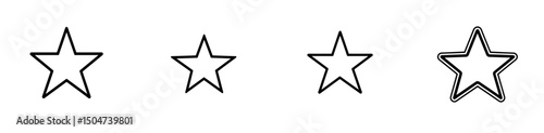 Collection of lined star icons in varying sizes created on a minimal background