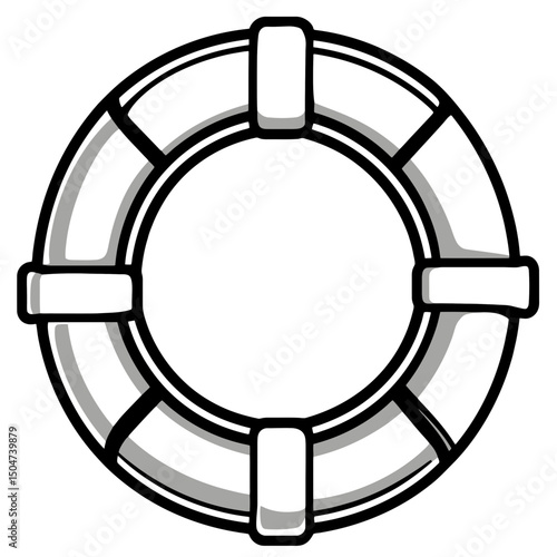 Lifebuoy icon designed in a minimalistic line style, isolated on a clean background