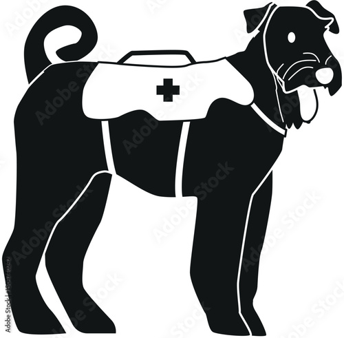 Rescue dog animal vector illustration