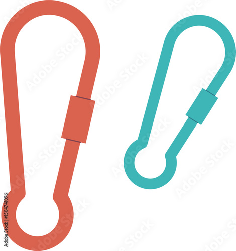 Mountaineering carabine gear equipment vector illustration