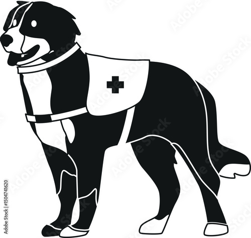 First aid dog vector illustration