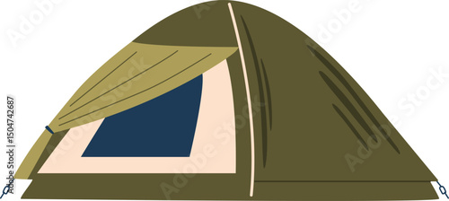 Touristic mountaineering tent vector illustration