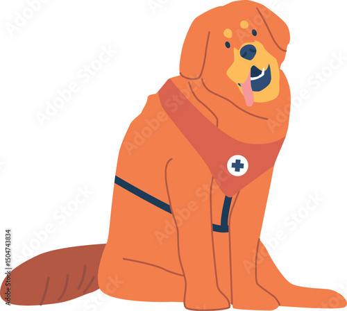 Cute friendly avalanche rescue dog