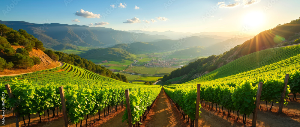 Naklejka premium Vineyard in the mountains