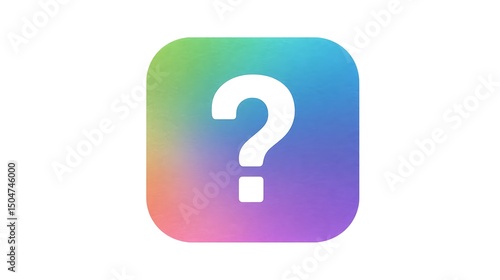 심플한 화이트 배경 위의 파스텔 물음표 아이콘 AI 생성