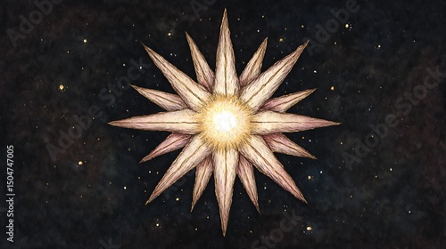 밤하늘에 빛나는 별 모양 아트 일러스트 AI 생성