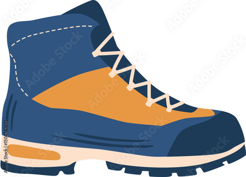 Alpinist boot footgear vector illustration