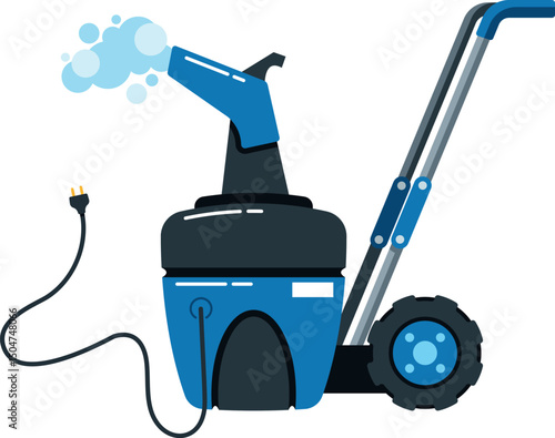 Electric snowplow machine with cord