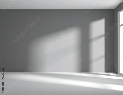 Wallpaper Mural Sunlight illuminating empty room with gray wall Torontodigital.ca