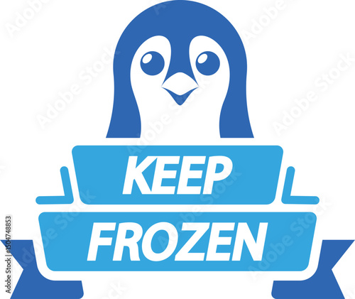 Keep frozen badge with penguin