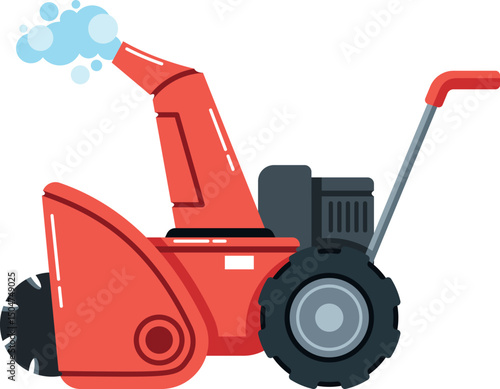 Snowplower cleaning machine vector illustration