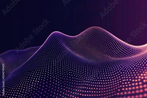 Wallpaper Mural Abstract digital landscape of interconnected points creating a wavy surface.  A dynamic, data-driven design in hues of purple and pink Torontodigital.ca