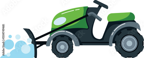 Snowplower machine equipment vector illustration
