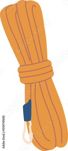 Climbing rope alpinist equipment vector illustration