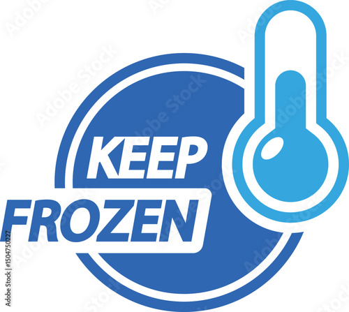 Keep frozen emblem with thermometer