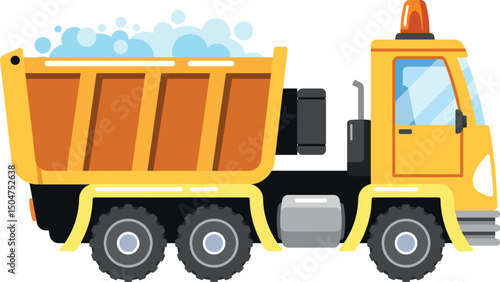 Snowplow truck heavy machinery vector illustration