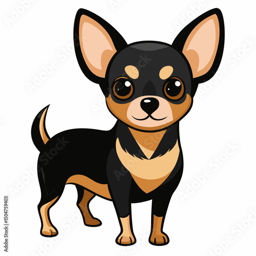 Adorable Chihuahua Puppy Illustration – Vector Dog Drawing