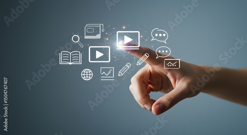 Modern E-Learning Concept – Online Education and Digital Learning Innovation

