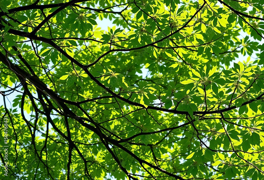 Isolated tree branches with overlay of leaf shadows, creating a dappled effect, environment, twig Isolated tree branches with overlay of leaf shadows, creating a dappled effect, environment, twig