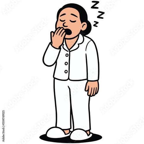 Woman's Drowsy Expression Generative AI