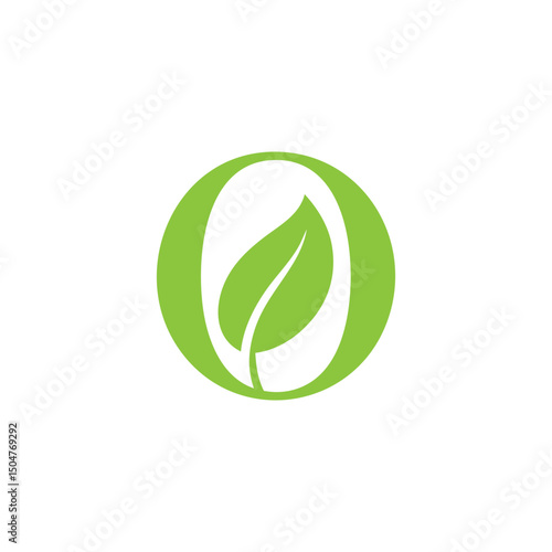 Free Download Green letter O with leaves inside it. - GFXLoad