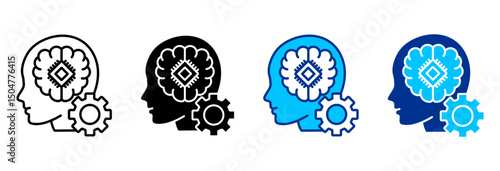Transhumanism Icon Set Multiple Style Vector Illustration