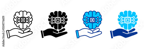 Futuristic Icon Set Multiple Style Vector Illustration
