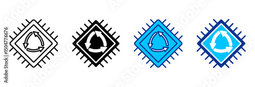 Recycled Tech Icon Set Multiple Style Vector Illustration