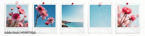 Sharp polaroid frame mockup, clean white background, element, frame