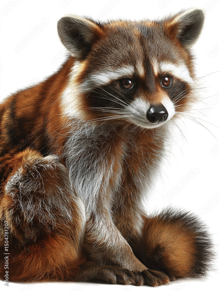 Fototapeta premium Close-Up Portrait of a Raccoon with Expressive Eyes