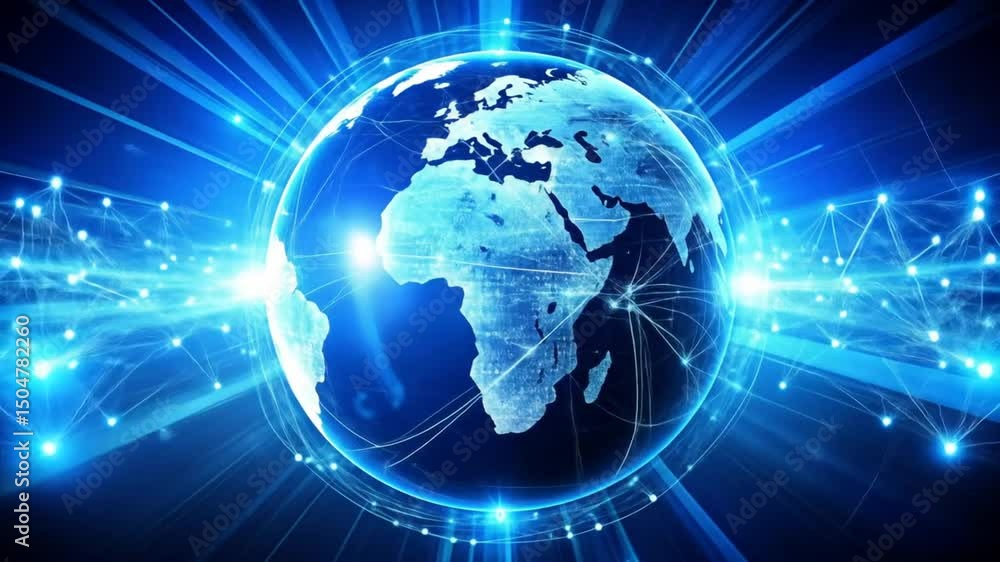 Global Connectivity: Earth Globe with Digital Network and Connection Lines Background Global Connectivity: Earth Globe with Digital Network and Connection Lines Background